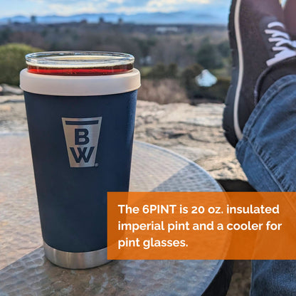 6PINT 6-in-1 Beverage Cooler | 20 oz. Tumbler I Pint Glass Cooler | Vacuum-Insulated 304 Stainless